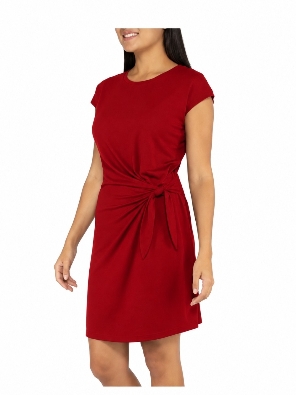 Nicole Miller Red Tie-Waist Short Sleeve Dress Size XL